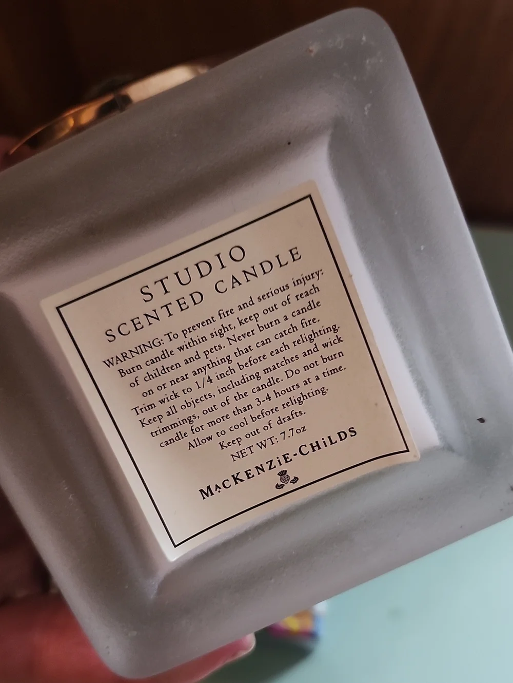 Mackenzie Childs Studio Scented Candle -Grapefruit, Lemon, & Black Currant